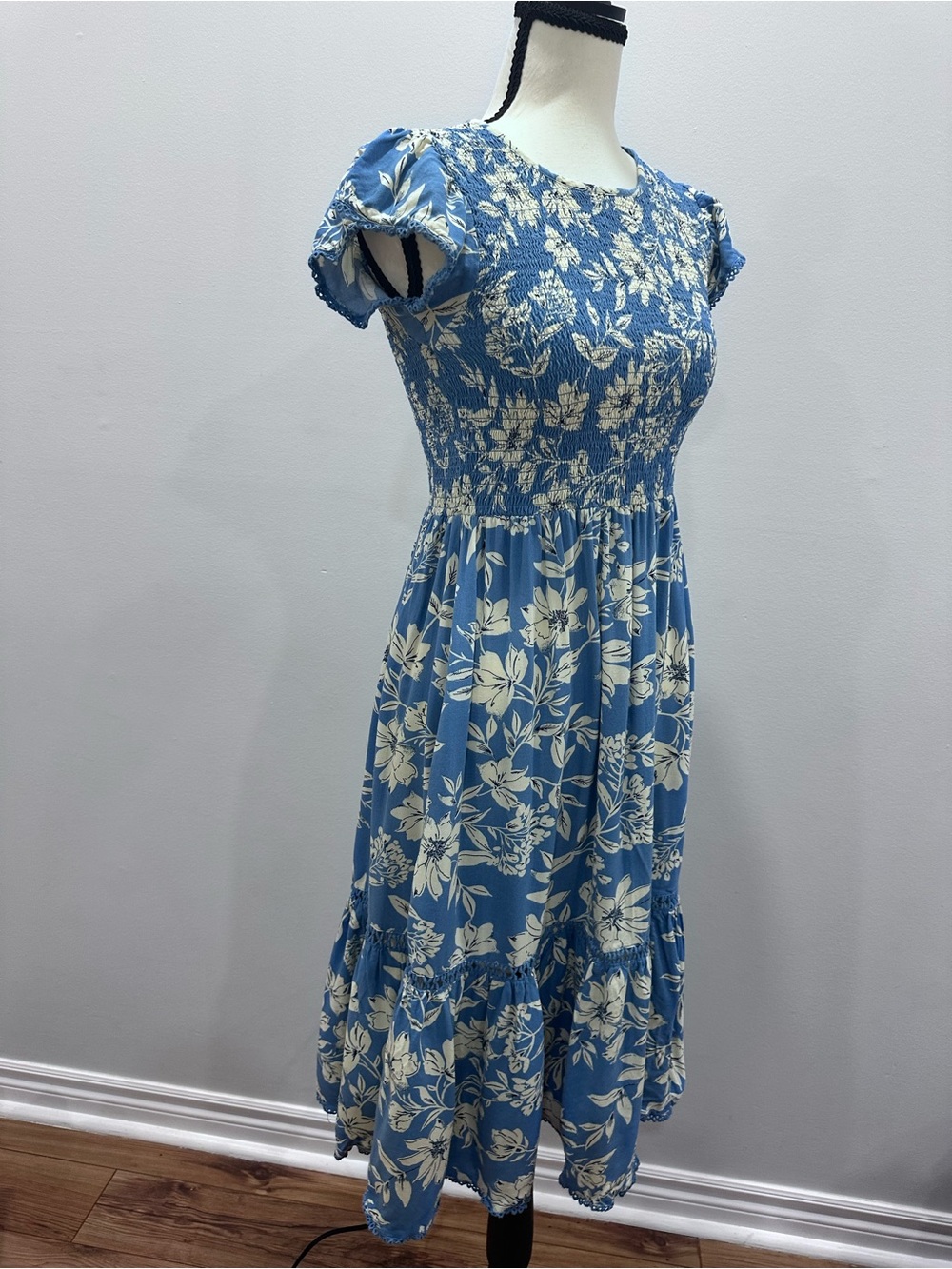 Patrons of Peace Blue Floral Midi Dress
